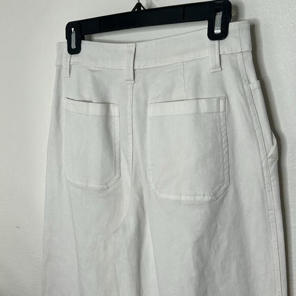 BP. High Waist Straight Leg Cotton Pants In White Size 2 NWOT - Picture 5 of 10